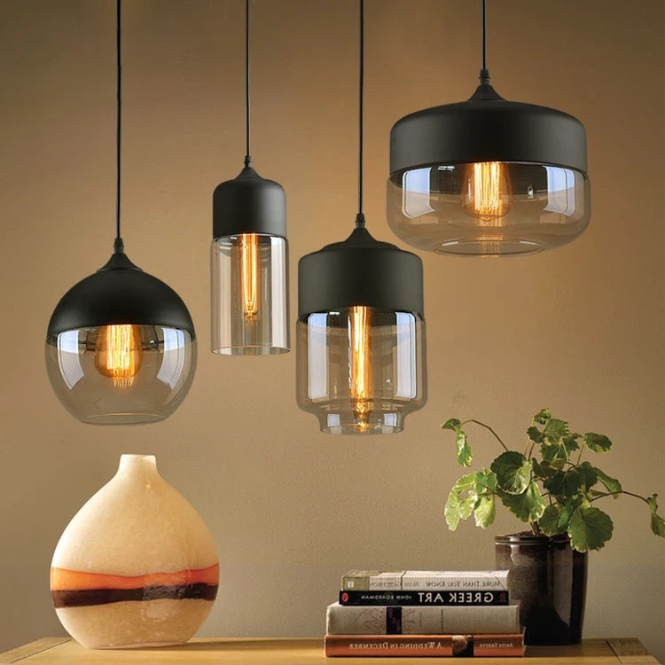 Lustre industriel en verre